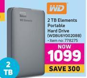 Game Wd 2tb elements portable hard drive wdbu6y0020bb offer
