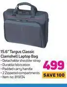 Targus 15.6" classic clamshell laptop bag