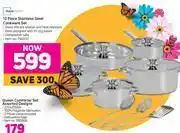Mainstays 13 piece stainless steel cookware set