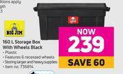 Game Big jim 160l storage box with wheels black offer