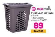 Game Miss molly mega linen bin taupe offer