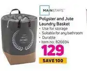 Game Mainstays polyester & jute laundry basket offer