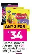Game Beacon liquorice allsorted 150g or maynards sweets 125g- for any 2 offer