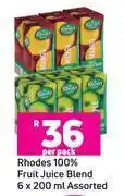 Game Rhodes 100% fruit juice blend-6 x 200ml per pack offer