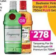 Game Tanqueray flor de sevilla, royale or premium gin-750ml each offer