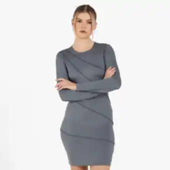 The FIX Women's grey bodycon dress with exposed seams offer