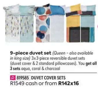 HomeChoice Frankie 9-Piece Duvet Set (queen / king) offer