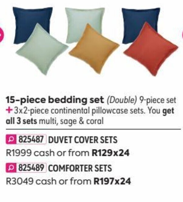 Tokyo 15Piece Bedding Set (double) offer at HomeChoice