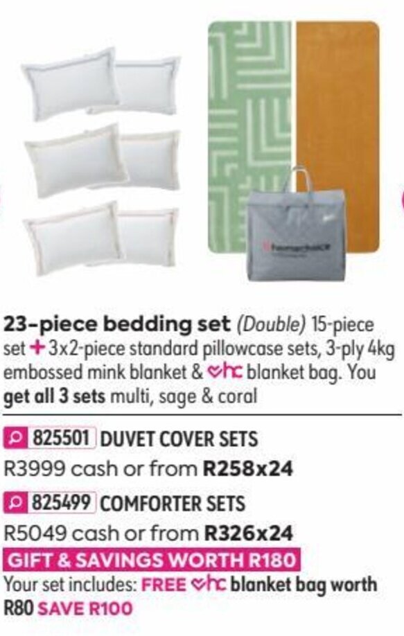 Tokyo 23Piece Bedding Set (double) offer at HomeChoice