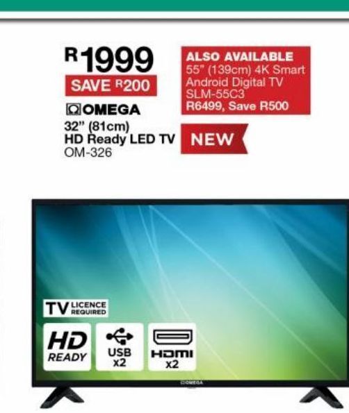 Omega hd ready led tv offer at House & Home