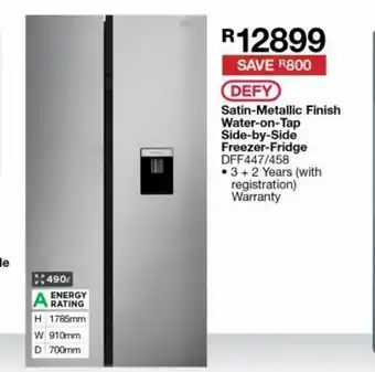 House & Home Satin-metallic finish water on tap side by side freezer fridge offer