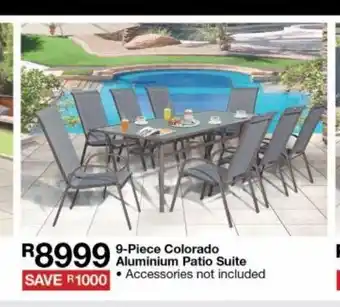 House & Home 9-piece colorado aluminium patio suite offer