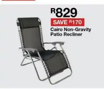 House & Home Cairo non-gravity patio recliner offer