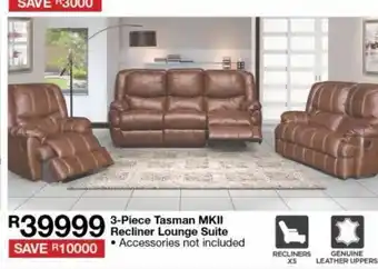 House & Home 3-piece tasman mkii recliner lounge suite offer