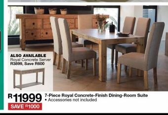 7-piece royal concrete finish dining room suite