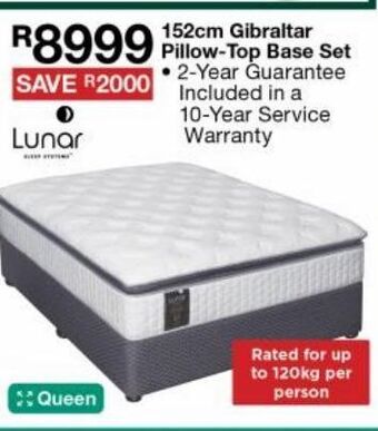 152cm gibraltar pillow-top base set