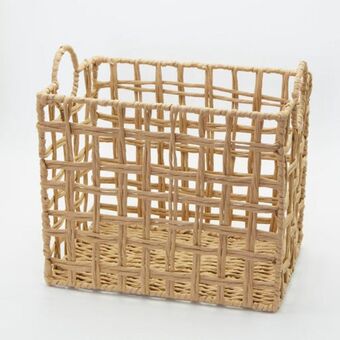 Rectangular paper rope woven basket