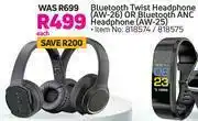 Game Alwa Bluetooth Twist Headphone (AW-26) Or Bluetooth ANC Headphone (AW-25)-Each offer