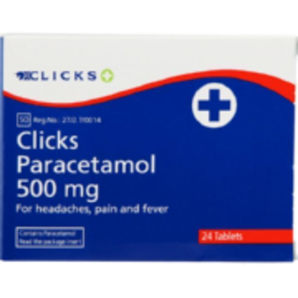 Paracetamol 500mg 24 tablets offer at Clicks