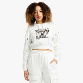 Sportscene Redbat women's white cropped hoodie offer