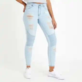 Sportscene Redbat women's regular rise light wash straight jeans offer