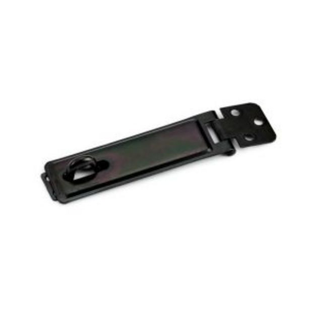 Hasp & staple, black, 115mm offer at Gelmar