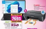 Game Acer intel core i5 laptop plus canon pixma 3 in 1 ink printer-both for offer