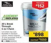 Builders Warehouse Fired Earth 20L Break Through 5 In 1 Paint offer