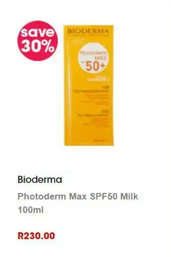 Clicks Bioderma Photoderm Max SPF50 Milk 100ml offer