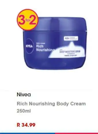 Clicks Nivea Rich Nourishing Body Cream 250ml offer
