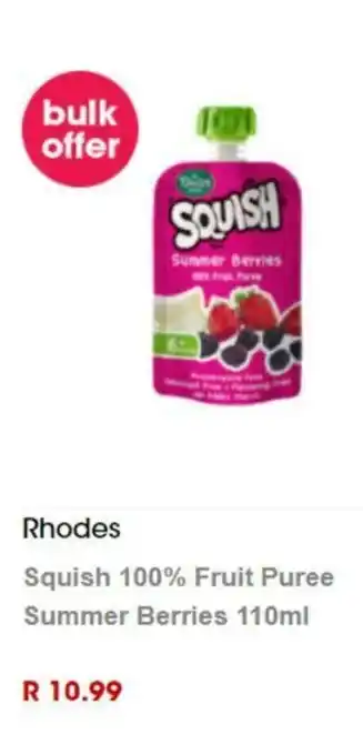 Rhodes Squish 100% Fruit Puree Summer Berries 110ml