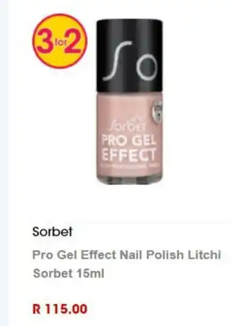 Clicks Sorbet Pro Gel Effect Nail Polish Litchi Sorbet 15ml offer