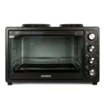 Amber 45l mini kitchen countertop oven and double plate stove