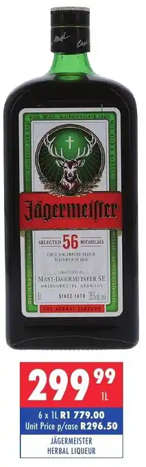 Ultra Liquors Jägemeister Herbal Liqueur 1L offer