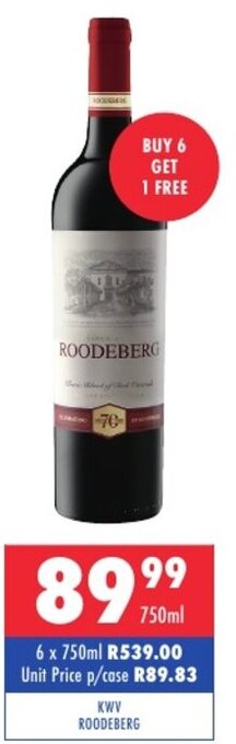 KWV Roodeberg 750ml