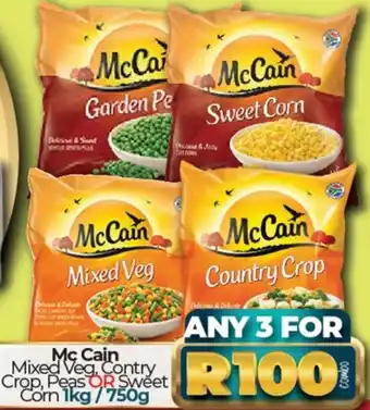 Take 'n Pay Mc Cain Mixed Veg, Country Crop, Peas or Sweet Corn 1kg /750g offer