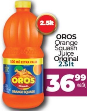 Oros Orange Squash Juice Original 2,5lt
