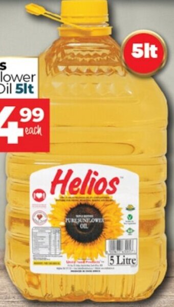 Take 'n Pay Helios Pure Sunflower Cooking Oil 5lt offer