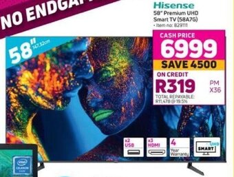 Game Hisense 58" Premium UHD Smart TV (58A7G) offer