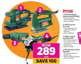 Game Ryobi 150W Handyline Orbital Sander (HS150) offer