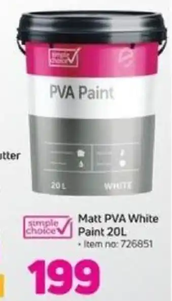 Game Matt PVA White Paint 20L offer