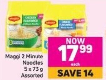 Game Maggi 2 Minute Noodles 5 x 73g assorted offer