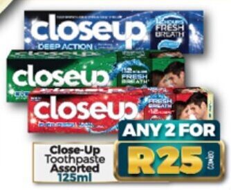 Take 'n Pay Close-Up Toothpaste Assorted 2 x 125ml offer