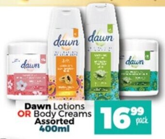 Take 'n Pay Dawn Lotions or Body Creams Assorted 400ml offer