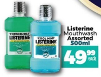 Take 'n Pay Listerine Mouthwash Assorted 500ml offer