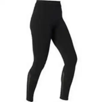 Decathlon Stretchy high-waisted cotton fitness leggings with mesh - black offer