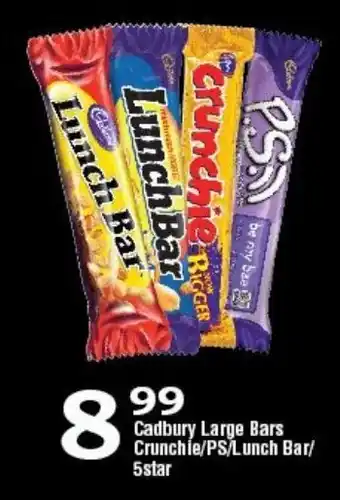 Oxford Freshmarket Cadbury Large Bars Crunches / PS / Lunchbar / 5 star offer