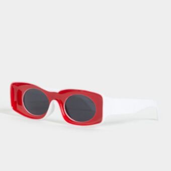 Men's red hollow lens sunglasses