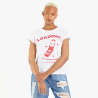 The FIX Women's white 'phone loading' print graphic t-shirt offer