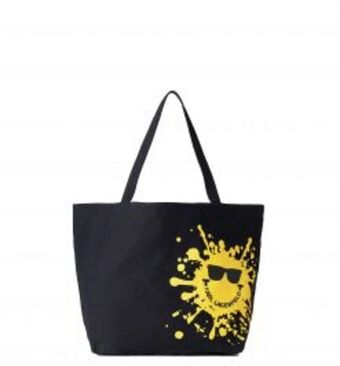 Karl x smiley® reversible canvas tote- black